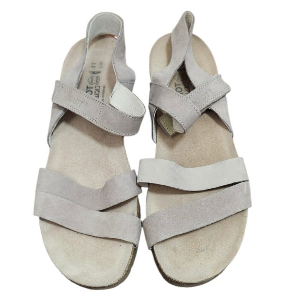NAOT Kayla Leather Comfort Sandals Beige Taupe Cork Footbed Women EU 41 US 10 - Picture 3 of 14